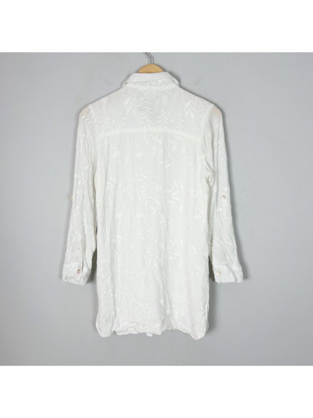 Plum Pretty Sugar Ivory Embroidered Tunic Shirt Floral Boho Size XS/Small - Picture 3 of 4